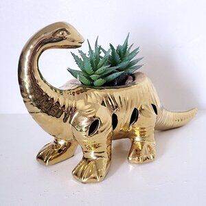 Gold Dinosaur Mini Succulent Planter